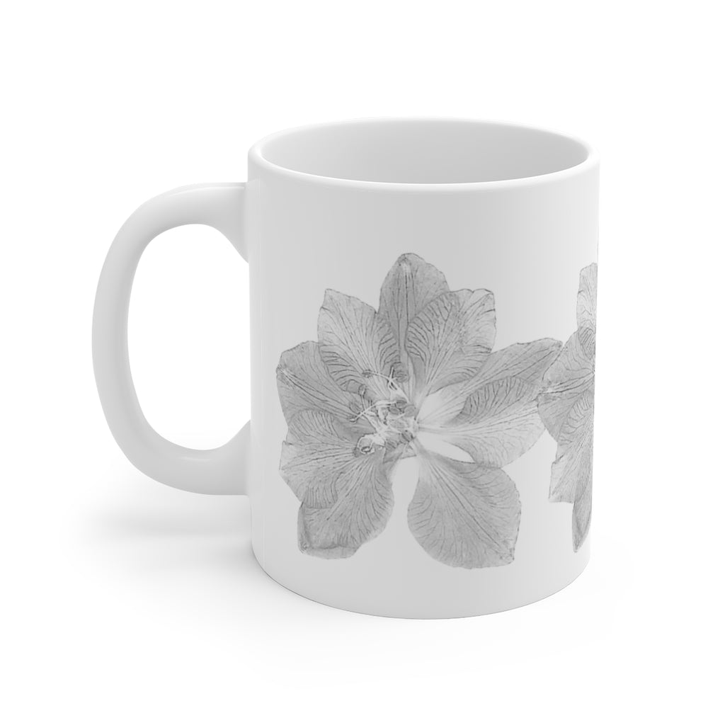 Grey Floral Mug