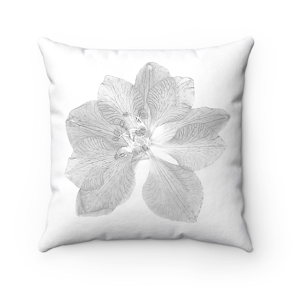 Grey Floral Pillow