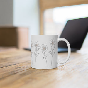 Elegant Flowers Mug (Grey)